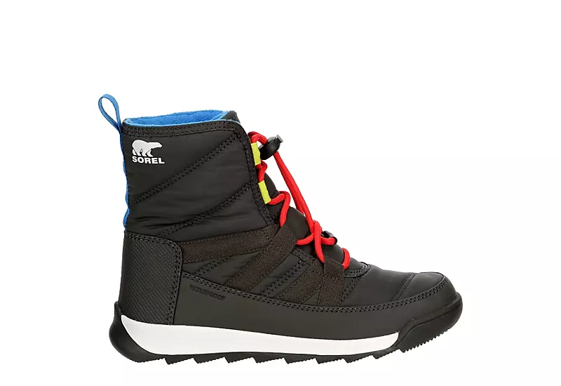 Sorel Boys Whitney Ii Short Lace Wp Snow Boot - Black 4 Sorel Boys Whitney Ii Short Lace Wp Snow Boot - Black - Image 2