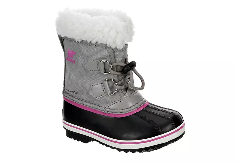 Sorel Girls Infant Pac Nylon Wp Snow Boot - Grey 3 Sorel Girls Infant Pac Nylon Wp Snow Boot - Grey