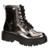 Steve Madden Girls Jrockk Combat Boot - Silver -Nike || ADIDAS || Puma Shop US 01 702608 00