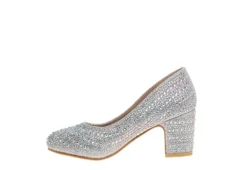 Badgley Mischka Girls Jemtastic Dress Shoe - Silver -Nike || ADIDAS || Puma Shop US 01 702612 03