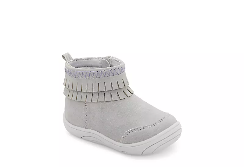 Stride Rite Girls Infant Crib Bianca Boot - Grey 3 Stride Rite Girls Infant Crib Bianca Boot - Grey