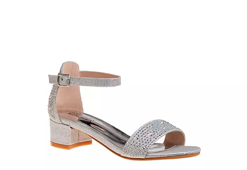 Badgley Mischka Girls O-bm80285ssilv Dress Sandal - Silver 3 Badgley Mischka Girls O-bm80285ssilv Dress Sandal - Silver