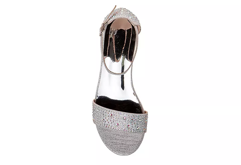 Badgley Mischka Girls O-bm80285ssilv Dress Sandal - Silver 8 Badgley Mischka Girls O-bm80285ssilv Dress Sandal - Silver - Image 6