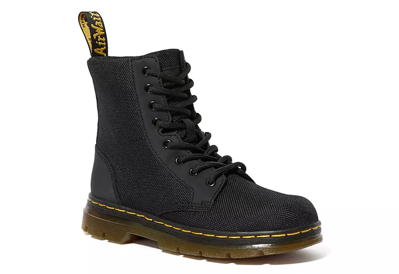 Dr. Martens Dr.martens Boys Combs Combat Boot - Black 3 Dr. Martens Dr.martens Boys Combs Combat Boot - Black