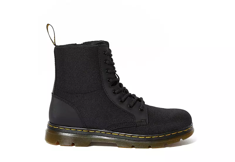 Dr. Martens Dr.martens Boys Combs Combat Boot - Black 4 Dr. Martens Dr.martens Boys Combs Combat Boot - Black - Image 2