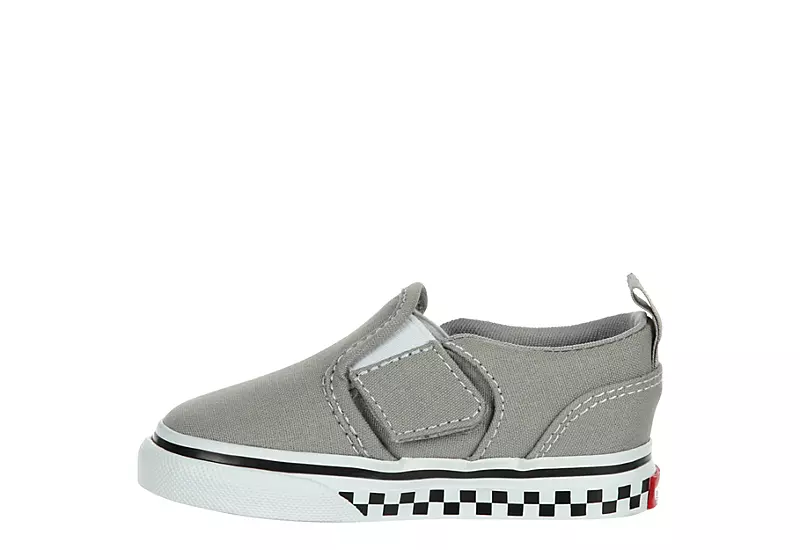 Vans Boys Infant Asher Slip On Sneaker - Grey 6 Vans Boys Infant Asher Slip On Sneaker - Grey - Image 4
