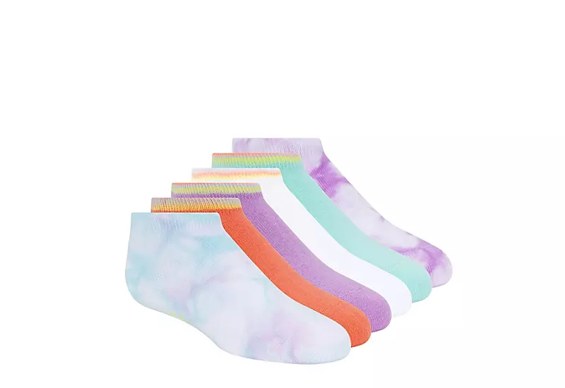 Skechers Girls Low Cut Tie Dye Socks 6 Pairs - Tie-dye 3 Skechers Girls Low Cut Tie Dye Socks 6 Pairs - Tie-dye