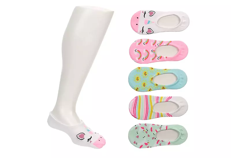 Ladeda Girls Unicorn Liner Socks 6 Pairs - Assorted 3 Ladeda Girls Unicorn Liner Socks 6 Pairs - Assorted