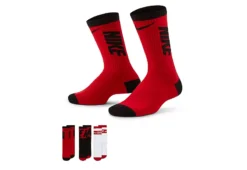 Nike Boys Graphic Crew Socks 3 Pairs - Red