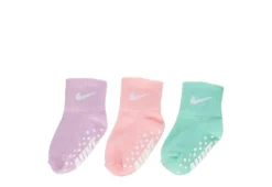 Nike Girls Ankle Socks With Grips 3 Pairs - Lilac