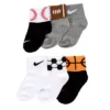 Nike Boys Sports Infant Ankle Socks 6 Pairs - Grey -Nike || ADIDAS || Puma Shop US 01 901811 00