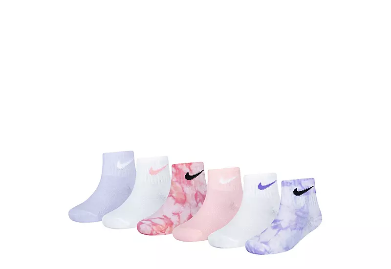 Nike Girls Quarter Socks 6 Pairs - Tie-dye 3 Nike Girls Quarter Socks 6 Pairs - Tie-dye