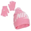 Nike Girls Swoosh Pom Beanie Set - Pink 2 Nike Girls Swoosh Pom Beanie Set - Pink -Nike || ADIDAS || Puma Shop US 01 902401 00