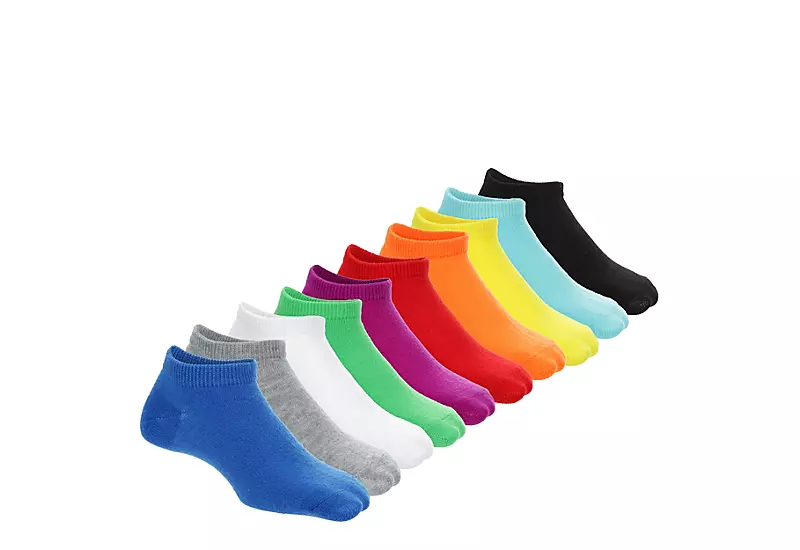 Game Sport Boys Solids No Show Socks 10 Pairs - Assorted 3 Game Sport Boys Solids No Show Socks 10 Pairs - Assorted
